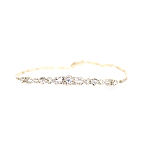 PULSERA VINTAGE EN ORO 18K CON CIRCONITAS