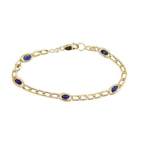 PULSERA BILBAO EN ORO 18K CON ZAFIROS Y CIERRE MOSQUETON