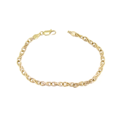 PULSERA ESLABON INFINITO EN ORO 18K CON CIERRE MOSQUETON