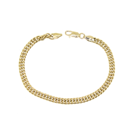 PULSERA BARBADA EN ORO 18K CON CIERRE MOSQUETON