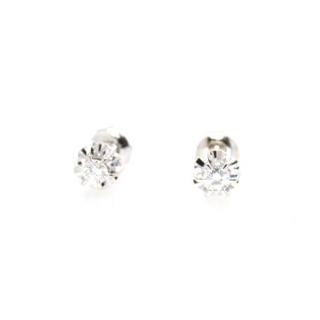 PENDIENTES DORMILONES EN ORO 18K CON 0.50 CT EN BRILLANTES