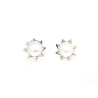 PENDIENTES EN ORO BLANCO 18K CON PERLA Y DIAMANTES