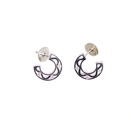 PENDIENTES ARO EN ORO BLANCO 18K CON 0.15 CT EN BRILLANTES