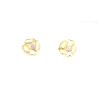 PENDIENTES FLOR EN ORO 18K CON 0.02 CT EN BRILLANTES