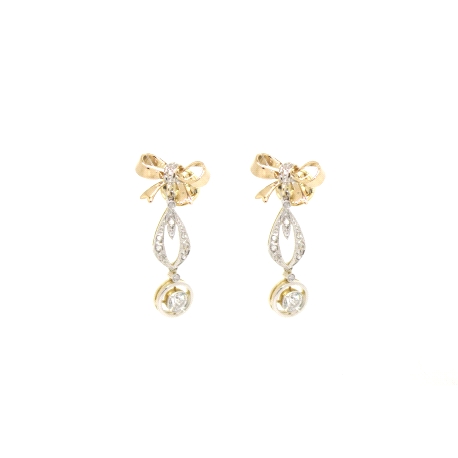 PENDIENTES VINTAGE EN DOS OROS 18K CON 0.70 CT EN DIAMANTES