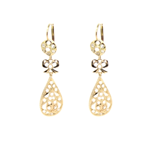 PENDIENTES VINTAGE EN ORO 18K CON ZAFIROS