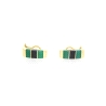 PENDIENTES EN ORO 18K CON JADE Y AZABACHE CON CIERRE OMEGA