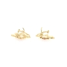 PENDIENTES  FLOR ORO 14K CON CORAL Y CIRCONITAS  CON CIERRE OMEGA