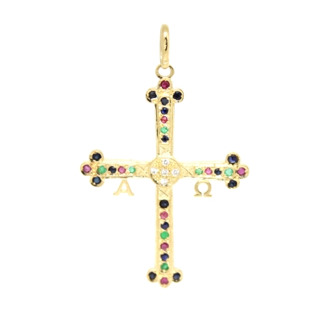 CRUZ DE LA VICTORIA EN ORO 18K CON 0.15 CT EN BRILLANTES