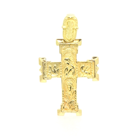 CRUZ BIZANTINA EN ORO 18K