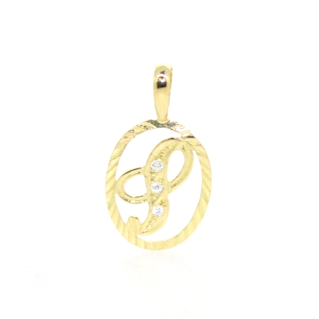 COLGANTE LETRA S EN ORO 18K CON CIRCONITAS