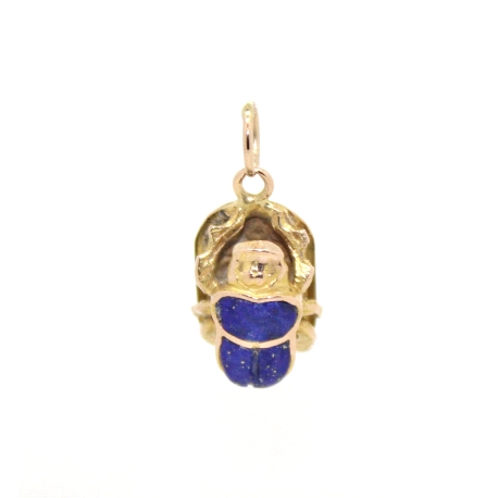 COLGANTE ESCARABAJO EN ORO 18K CON LAPISLAZULI