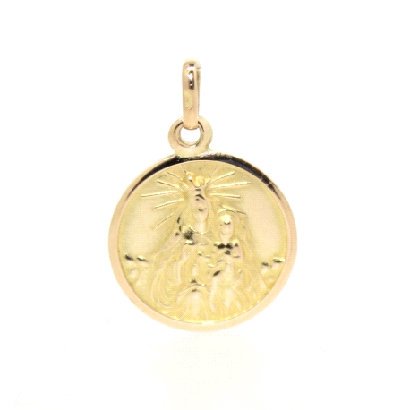 ESCAPULARIO VIRGEN DEL CARMEN Y CORAZON DE JESUS EN ORO 18K