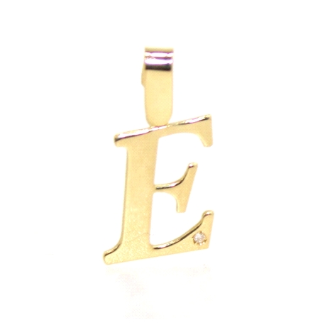 COLGANTE LETRA E EN ORO 18K