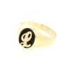 SELLO LETRA L EN ORO 18K CON ONIX Y CIRCONITAS