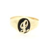 SELLO LETRA L EN ORO 18K CON ONIX Y CIRCONITAS