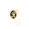 SELLO LETRA R EN ORO 14K CON ONIX