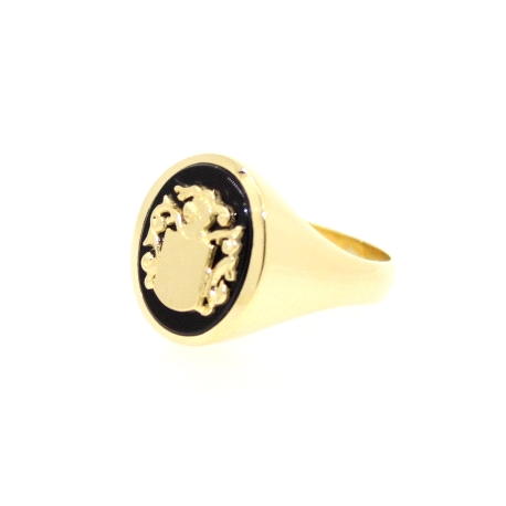 SELLO CON ESCUDO EN ORO 18K CON ONIX