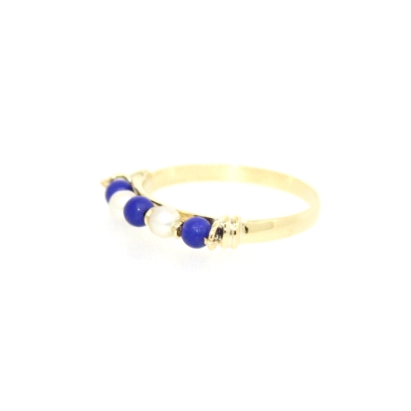 ANILLO EN ORO 18K CON PERLAS SINTETICAS