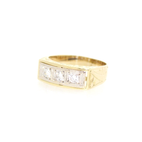 TRESILLO EN ORO DE 14 KT  CON 0.40 CT EN BRILLANTES