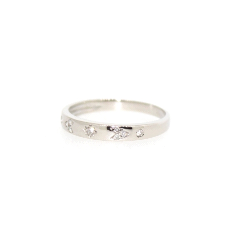 ANILLO EN ORO BLANCO 18K CON 0.06 CT EN BRILLANTES