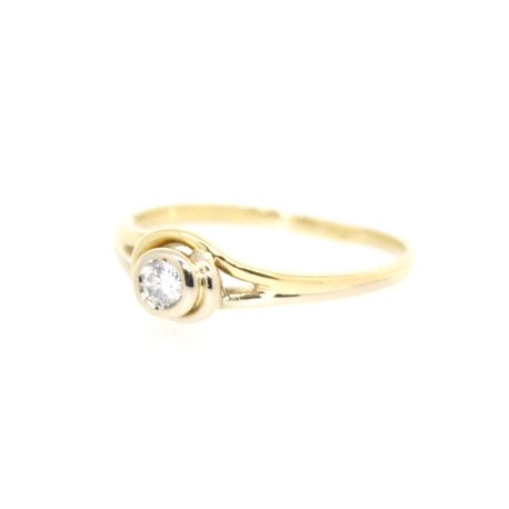 SOLITARIO EN ORO 18K CON BRILLANTE DE 0.12 CT