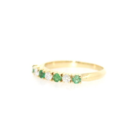 ANILLO EN ORO 18K CON 0.18 CT EN BRILLANTES Y ESMERALDAS