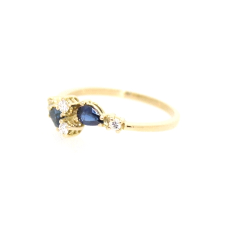 ANILLO EN ORO 18K CON 0.12 CT EN BRILLANTES Y ZAFIROS