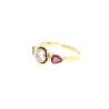 TRESILLO EN ORO 18K CON BRILLANTE Y RUBIES