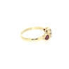 TRESILLO EN ORO 18K CON BRILLANTE Y RUBIES