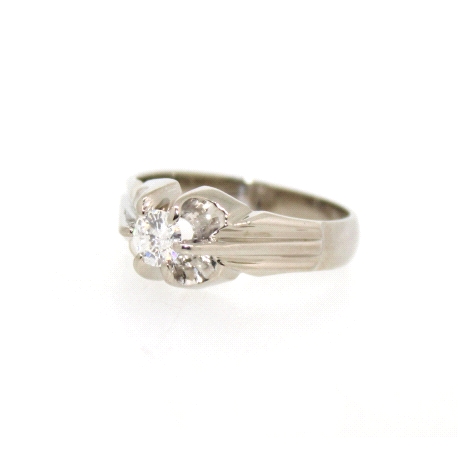 SOLITARIO EN ORO BLANCO 18K CON BRILLANTE DE 0.38 CT