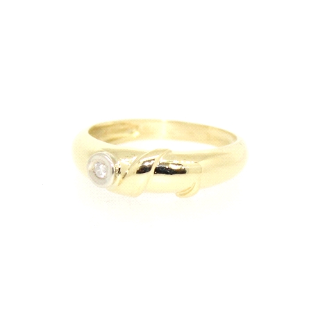 SOLITARIO EN ORO 18K CON BRILLANTE DE 0.03 CT