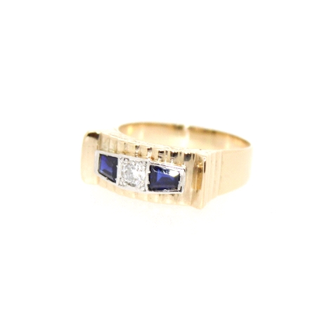 TRESILLO EN ORO 18K CON BRILLANTE DE 0.18 CT