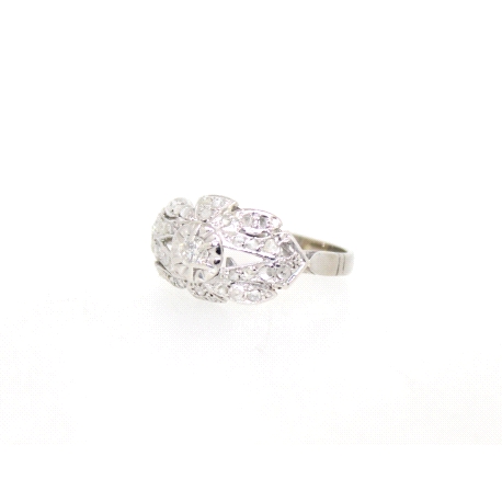 SORTIJA VINTAGE EN ORO BLANCO 18K CON 0.70 CT EN DIAMANTES