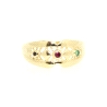 ANILLO EN ORO 18K CON ZAFIRO, RUBI Y ESMERALDA