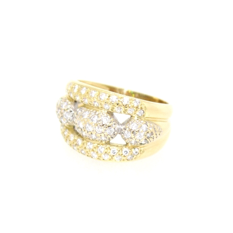 ANILLO EN ORO BLANCO Y AMARILLO 18K CON CIRCONITAS