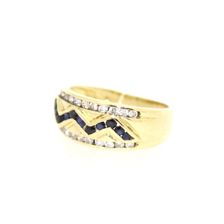 ANILLO EN ORO 18K CON ZAFIRO Y CIRCONITAS