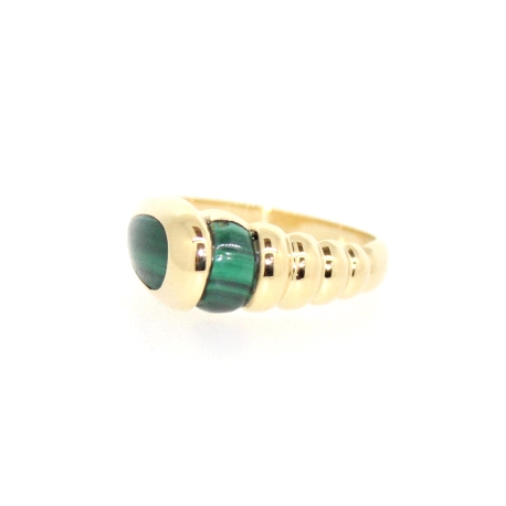 ANILLO EN ORO 18K CON MALAQUITA