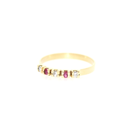 ANILLO EN ORO 18K CON RUBIES Y CIRCONITAS