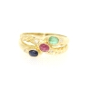 ANILLO EN ORO 18K CON ZAFIRO, RUBI, ESMERALDA Y CIRCONITAS